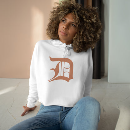 Detroit 'Old English D' Cropped Hoodie (Copper Color)