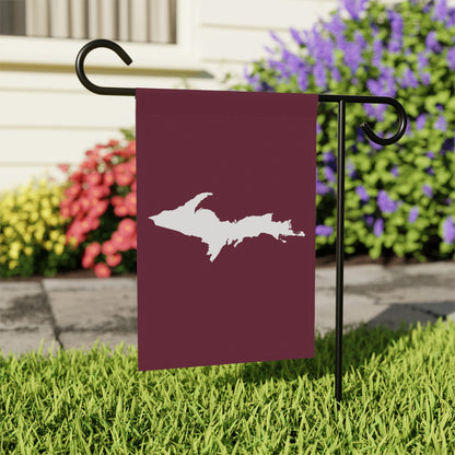 Michigan Upper Peninsula Home & Garden Flag (w/ UP Outline) | Old Mission Burgundy