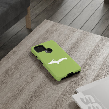 Michigan Upper Peninsula Tough Phone Case (Gooseberry Green w/ UP Outline) | Samsung & Pixel Android