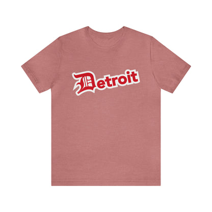 'Detroit' T-Shirt (Aliform Red w/ Old English 'D') | Unisex Standard