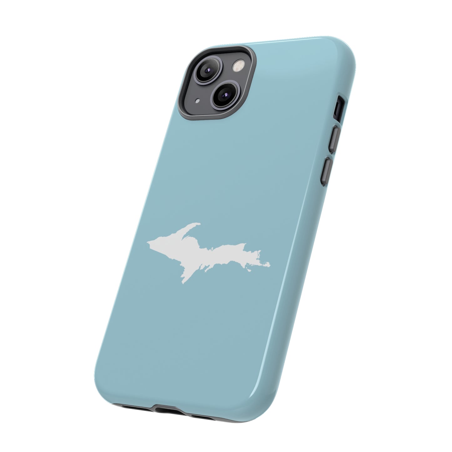 Michigan Upper Peninsula Tough Phone Case ('58 Caddie Blue w/ UP Outline) | Apple iPhone