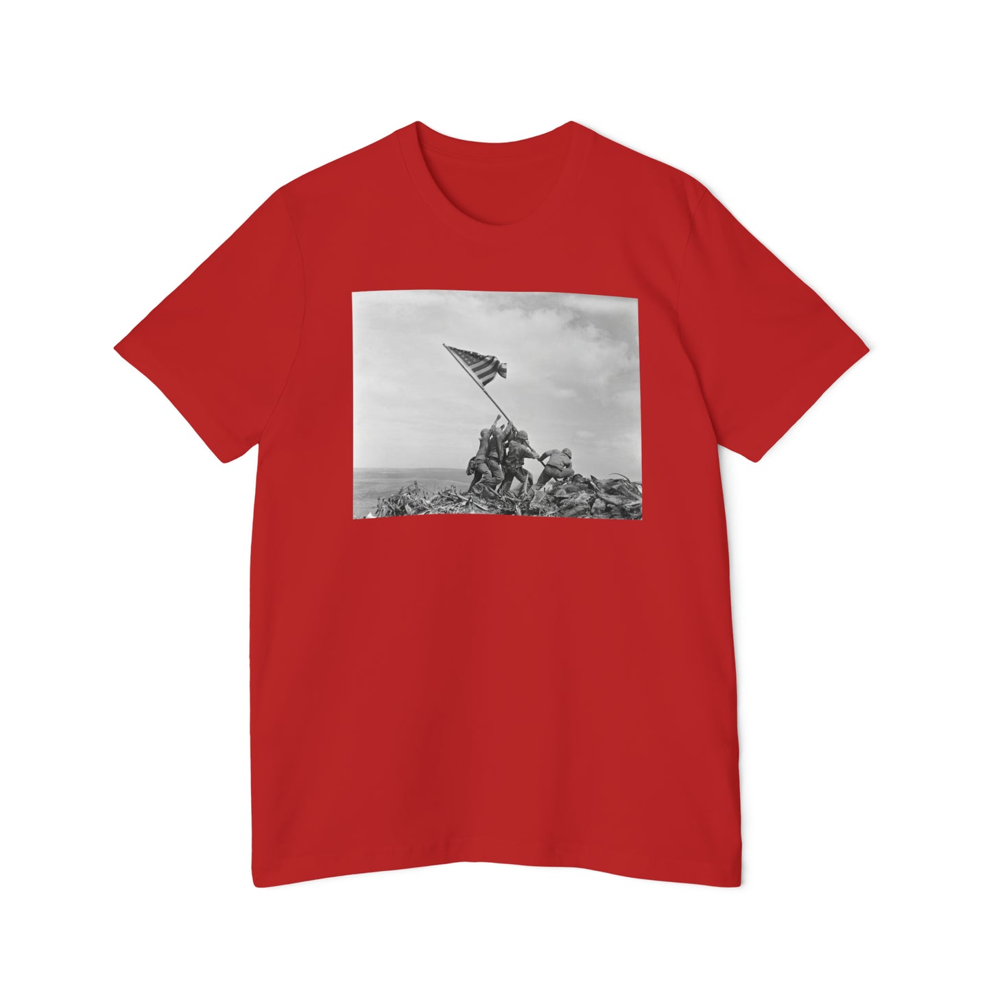 'Raising the Flag on Iwo Jima' Photo T-Shirt (Rosenthal, 1945) | Made in USA