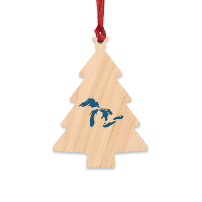 Great Lakes Christmas Ornament | Wooden - Blueberry