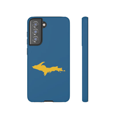 Michigan Upper Peninsula Tough Phone Case (Blueberry w/ Gold UP Outline) | Samsung & Pixel Android