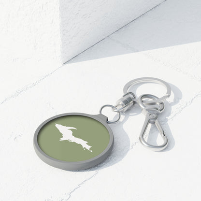 Michigan Upper Peninsula Keyring (w/ UP Outline) | Beachgrass Green