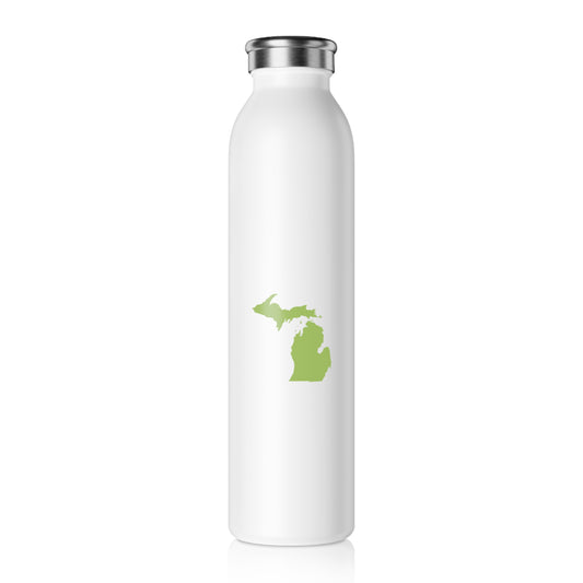 Michigan Water Bottle (w/ Gooseberry Green Outline) | 20oz Double-Walled