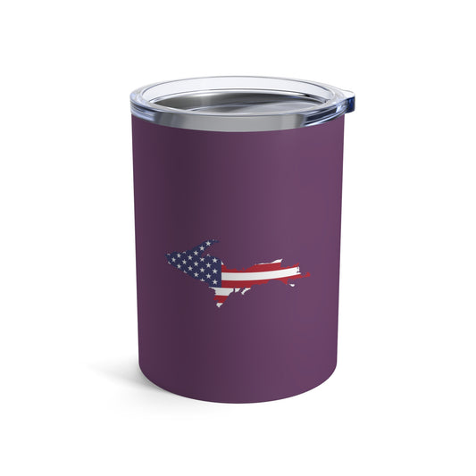 Michigan Upper Peninsula Tumbler (w/ UP USA Flag) | Plum - 10oz