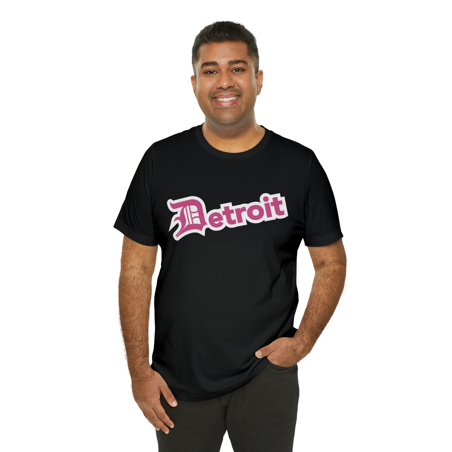 'Detroit' T-Shirt (Apple Blossom Pink w/ Old English 'D') | Unisex Standard