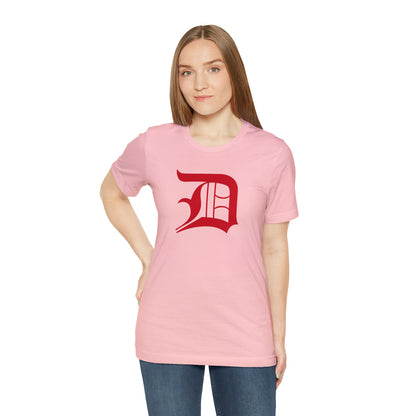 Detroit 'Old English D' T-Shirt (Aliform Red) | Unisex Standard