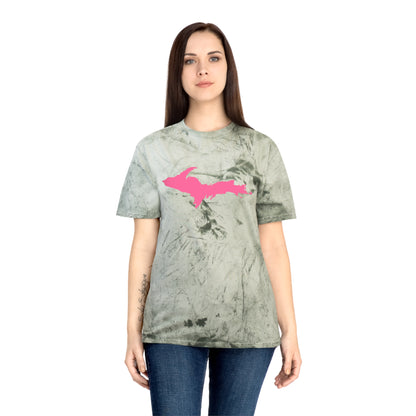 Michigan Upper Peninsula T-Shirt (w/ Pink UP Outline) | Unisex Color Blast