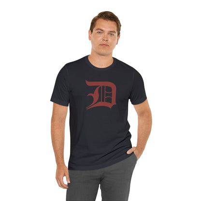 Detroit 'Old English D' T-Shirt (Ore Dock Red) | Unisex Standard