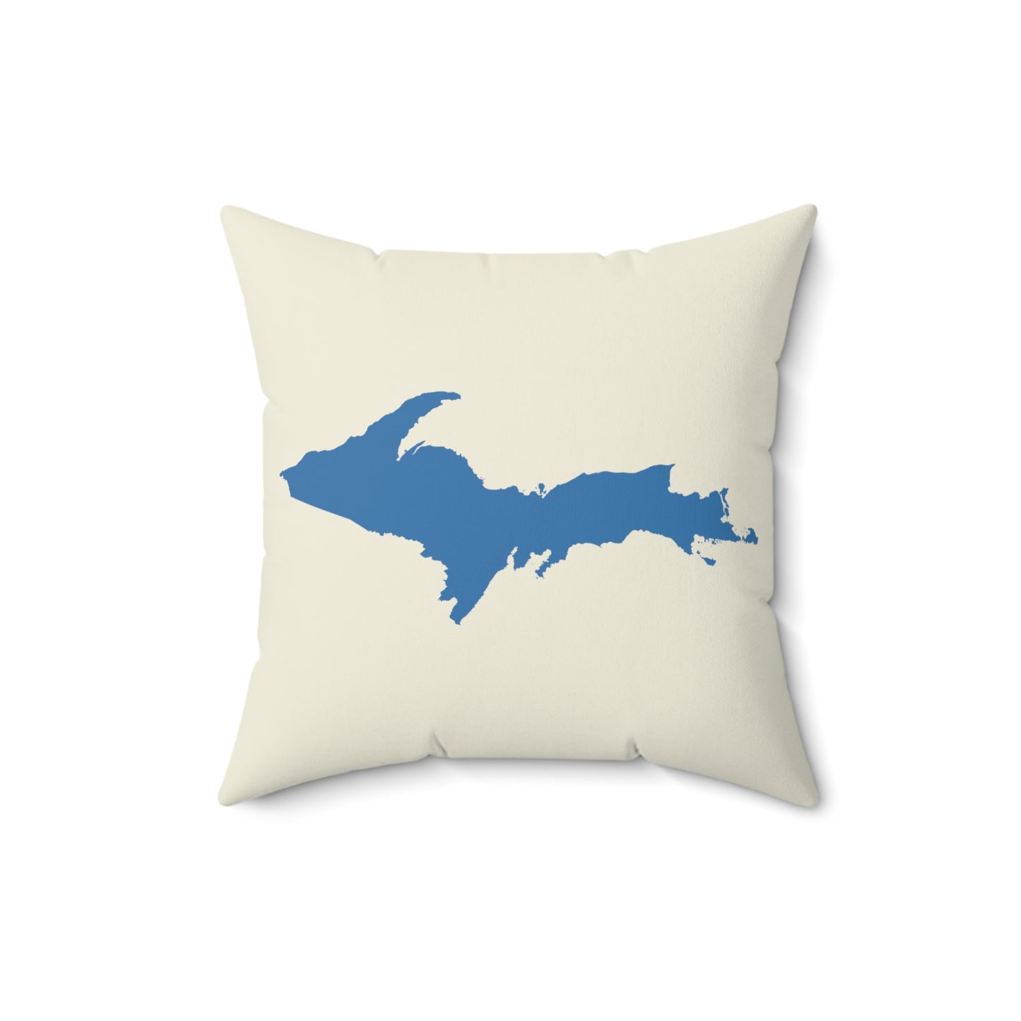 Michigan Upper Peninsula Accent Pillow (w/ UP Outline) | Ivory White