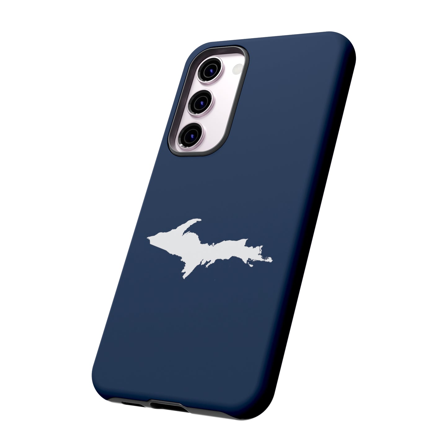 Michigan Upper Peninsula Tough Phone Case (Navy w/ White UP Outline) | Samsung & Pixel Android