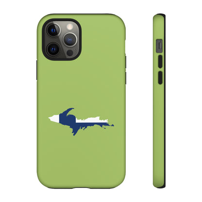 Michigan Upper Peninsula Tough Phone Case (Gooseberry Green w/ UP Finland Flag Outline) | Apple iPhone