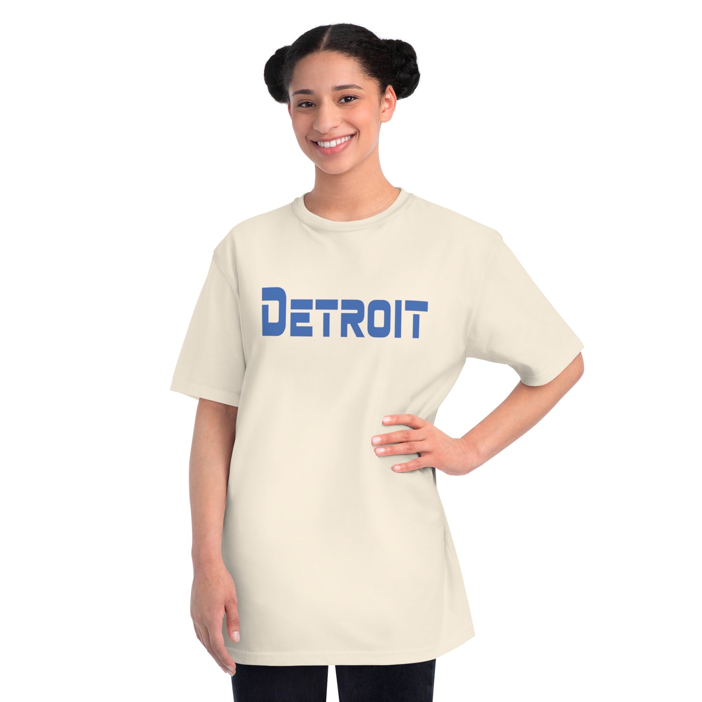 'Detroit' T-Shirt (Azure 1980s Sci-Fi Font) | Organic Unisex