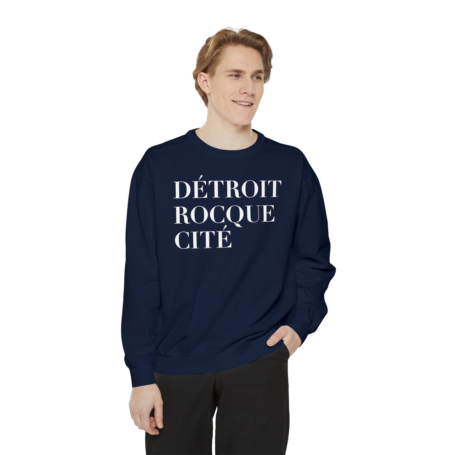 'Détroit Rocque Cité' Sweatshirt | Unisex Garment Dyed