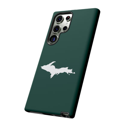 Michigan Upper Peninsula Tough Phone Case (Green w/ White UP Outline) | Samsung & Pixel Android