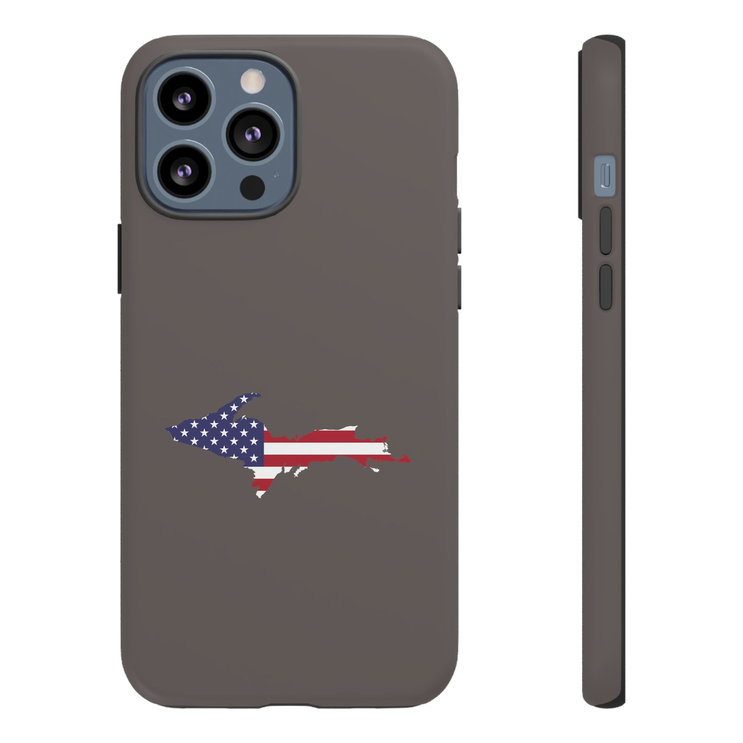 Michigan Upper Peninsula Tough Phone Case (Warren Tank Grey w/ UP USA Outline) | Apple iPhone