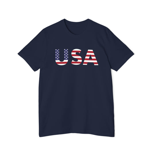 'USA' T-Shirt (Geometric Sans Flag Edition) | Made in USA