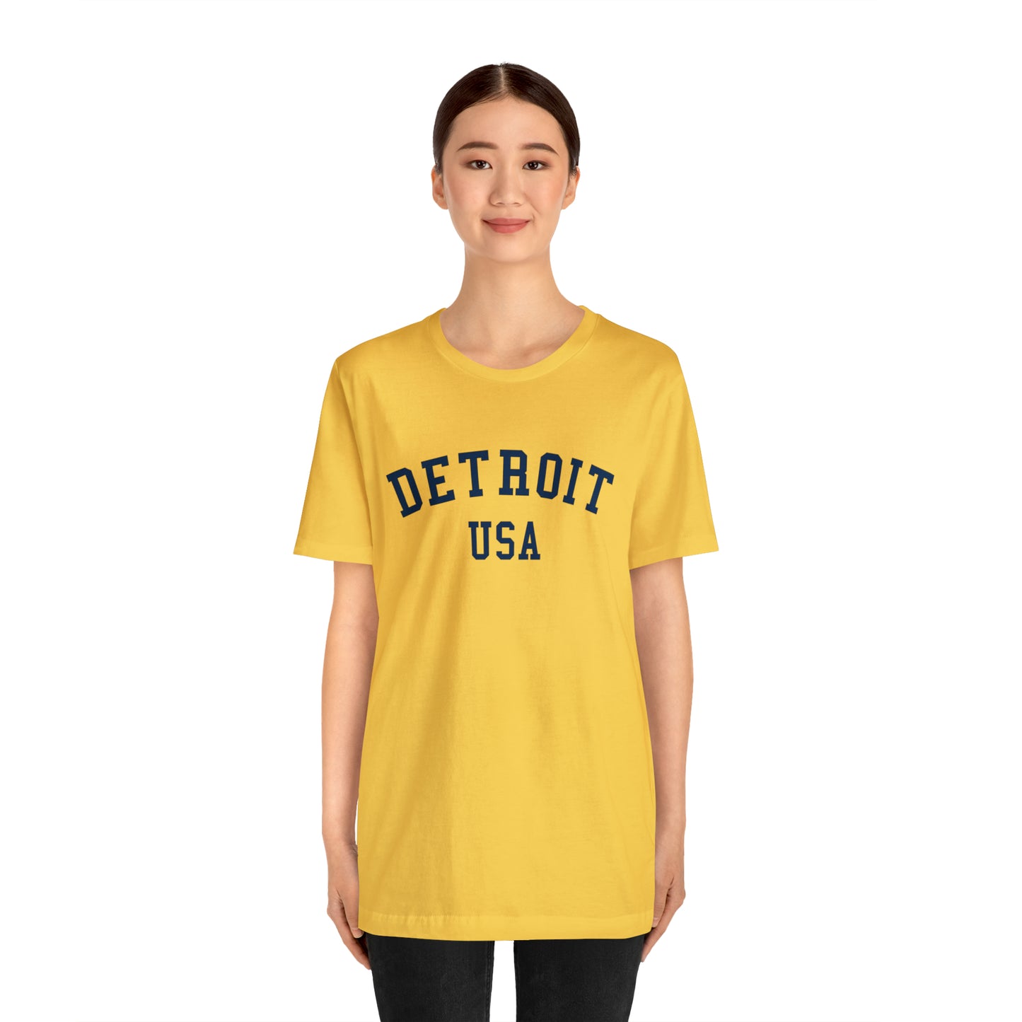 'Detroit USA' T-Shirt (Collegiate Font) | Unisex Standard