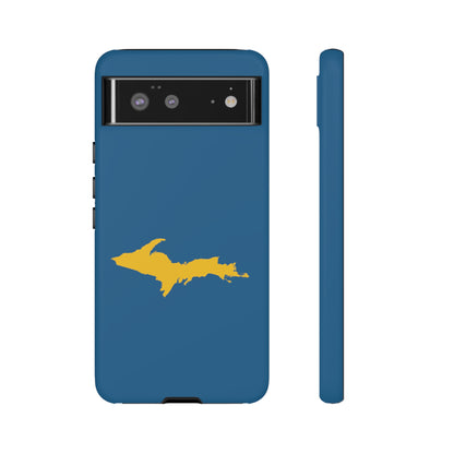 Michigan Upper Peninsula Tough Phone Case (Blueberry w/ Gold UP Outline) | Samsung & Pixel Android