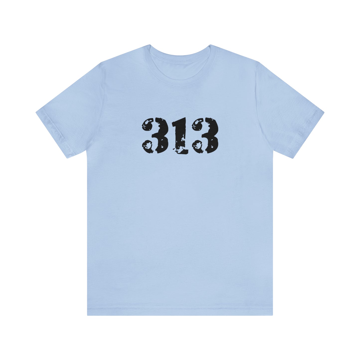 Detroit '313' T-Shirt (Distressed Stencil Font) | Unisex Standard Fit