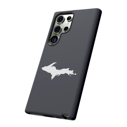 Michigan Upper Peninsula Tough Phone Case (Iron Ore Grey w/ UP Outline) | Samsung & Pixel Android