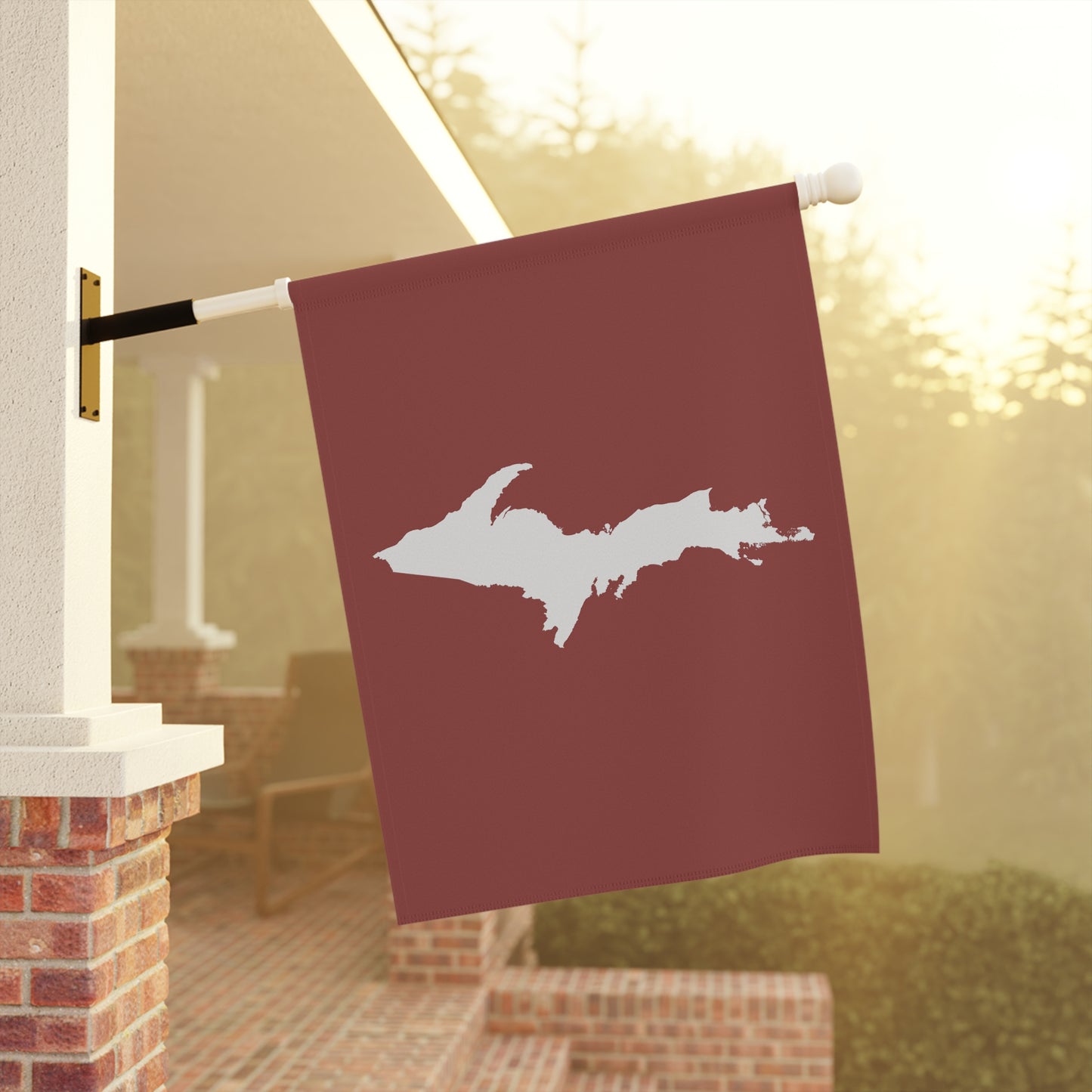 Michigan Upper Peninsula Home & Garden Flag (w/ UP Outline) | Ore Dock Red