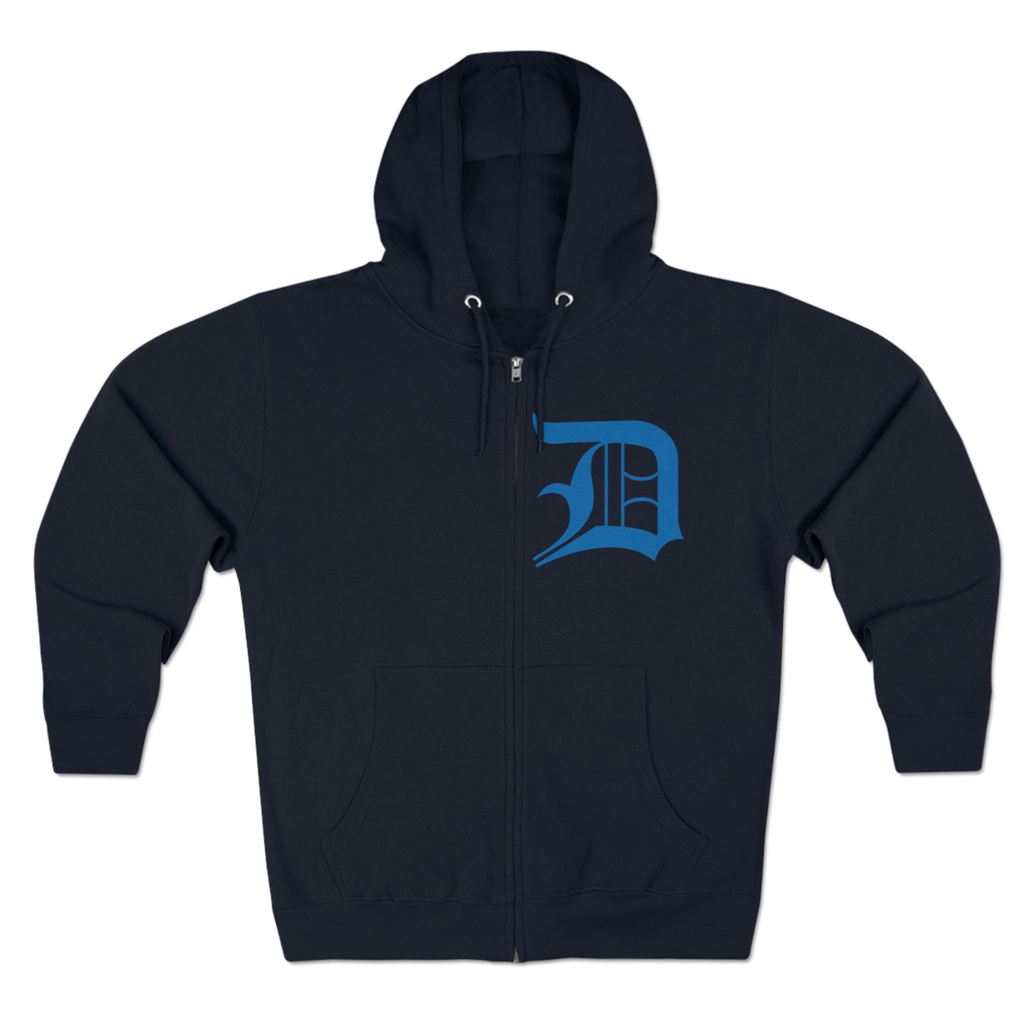 Detroit 'Old English D' Hoodie (Azure) | Unisex Full Zip