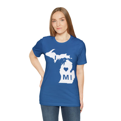 'I ❤️ MI' T-Shirt (w/ Full MI Outline) | Unisex Standard Fit