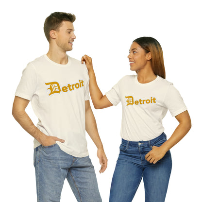 'Detroit' T-Shirt (Gold w/ Old English 'D') | Unisex Standard