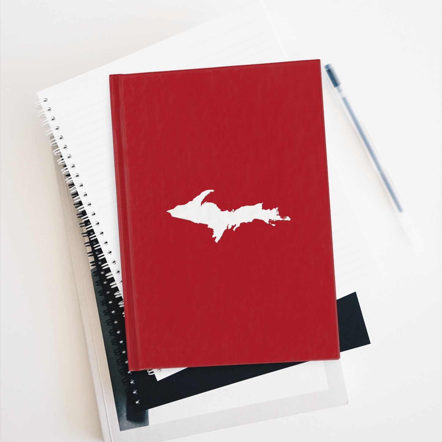 Michigan Upper Peninsula Blank Sketchbook (w/ UP Outline) | Thimbleberry Red