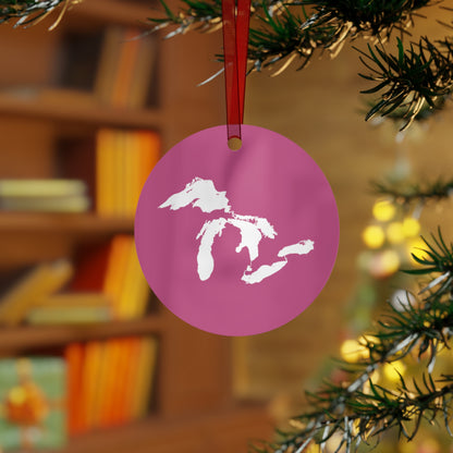 Great Lakes Christmas Ornament | Metal - Apple Blossom Pink