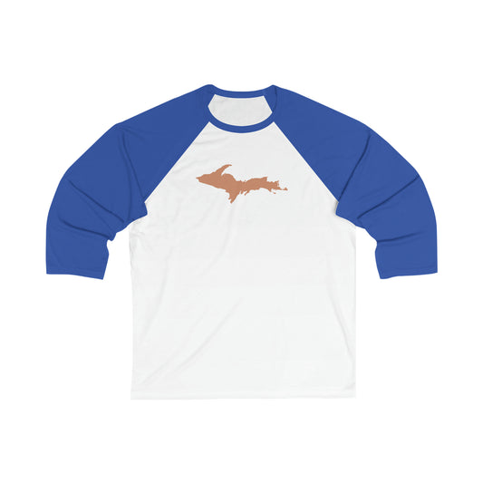 Michigan Upper Peninsula T-Shirt (w/ Copper UP Outline)  | 3/4 Sleeve Baseball