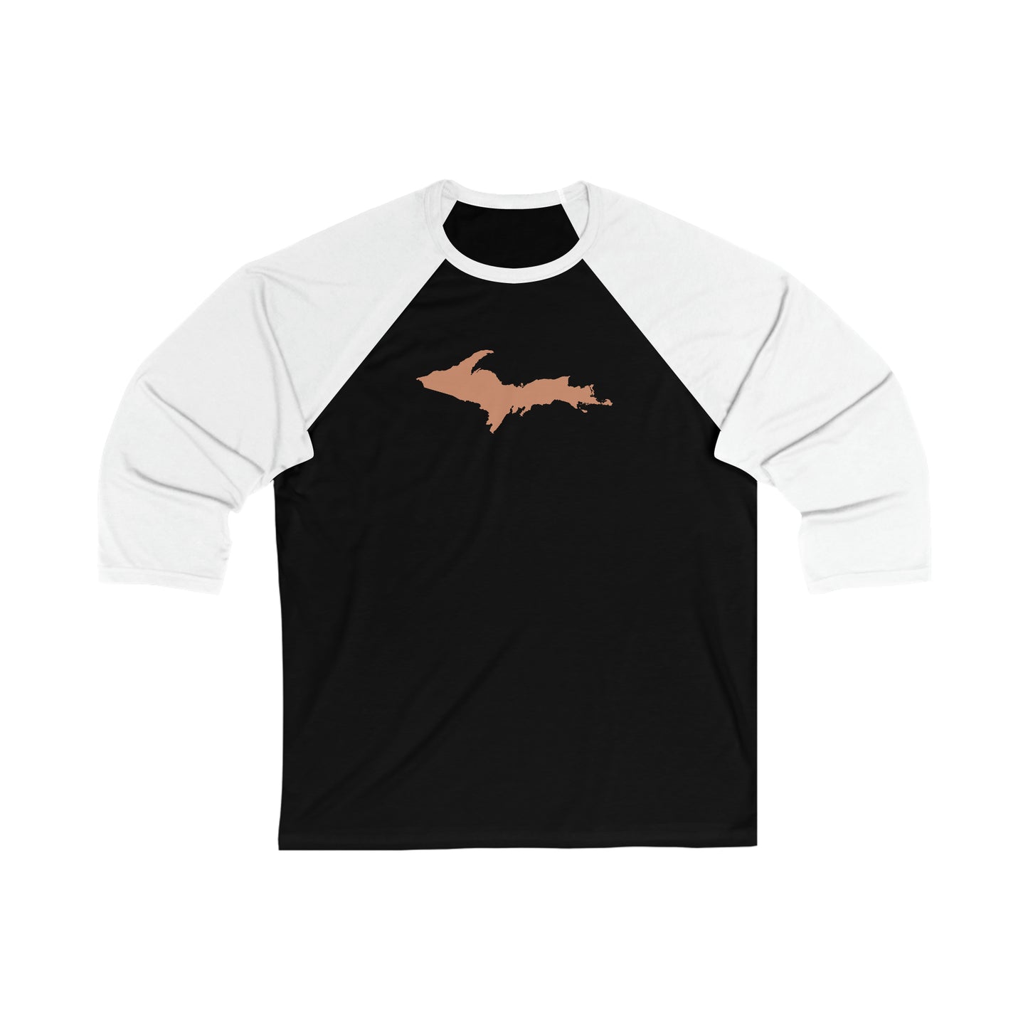 Michigan Upper Peninsula T-Shirt (w/ Copper UP Outline)  | 3/4 Sleeve Baseball