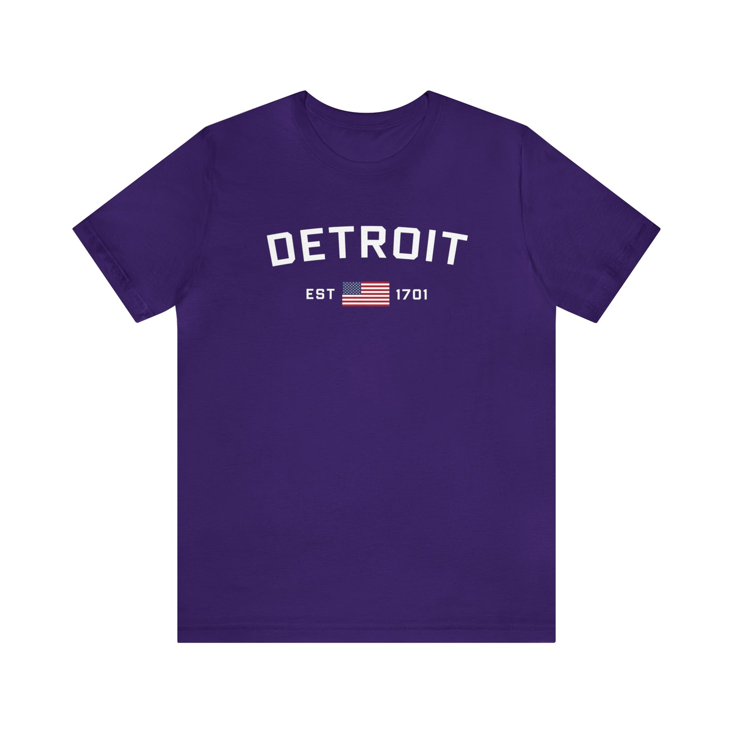 'Detroit EST 1701' T-Shirt (w/ USA Flag Outline) | Unisex Standard Fit