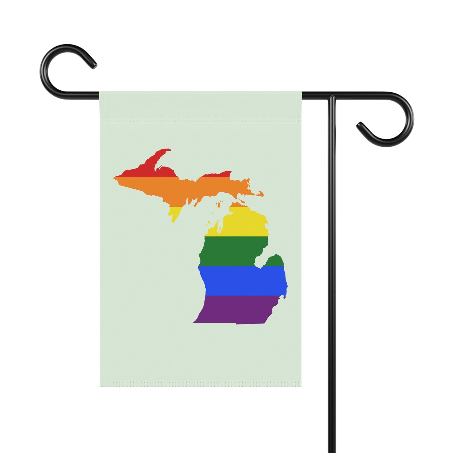 Michigan Rainbow Pride Home & Garden Flag (w/ MI Outline) | Dew Green