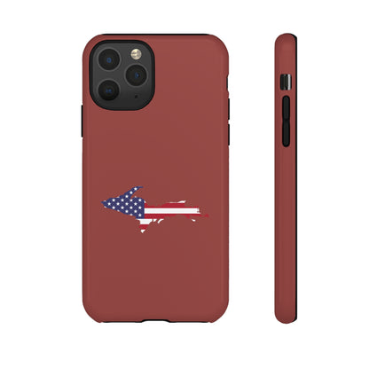 Michigan Upper Peninsula Tough Phone Case (Ore Dock Red w/ UP USA Flag Outline) | Apple iPhone