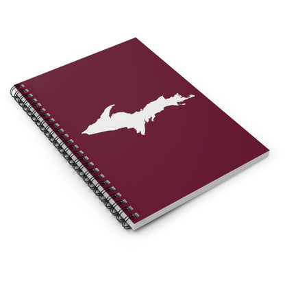 Michigan Upper Peninsula Spiral Notebook (w/ UP Outline) | Old Mission Burgundy