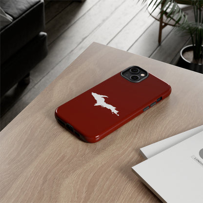 Michigan Upper Peninsula Tough Phone Case (Traverse Cherry Red w/ UP Outline) | Apple iPhone