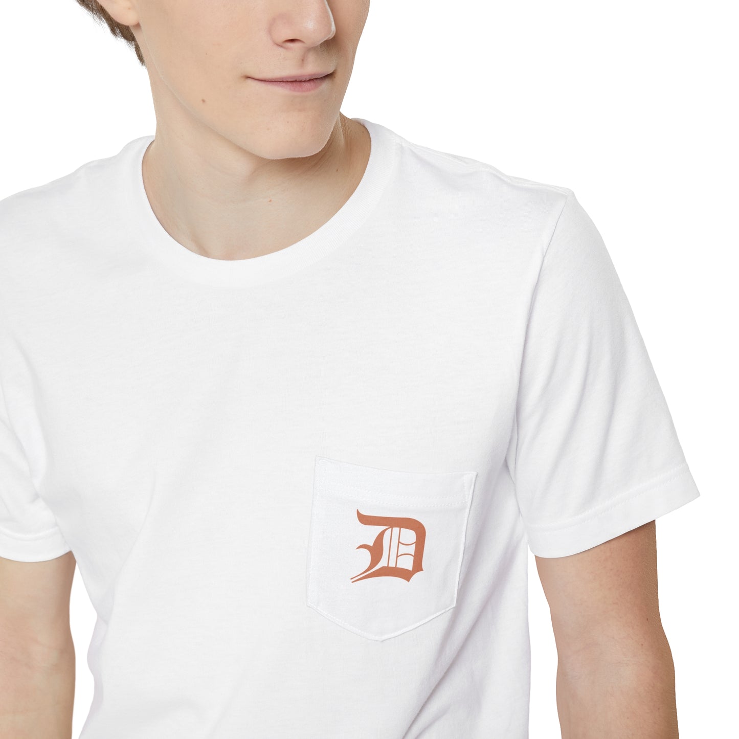Detroit 'Old English D' Pocket T-Shirt (Copper) | Unisex Standard