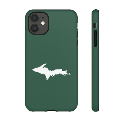 Michigan Upper Peninsula Tough Phone Case (Ginger Ale Green w/ UP Outline) | Apple iPhone