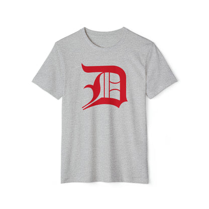 Detroit 'Old English D' T-Shirt (Aliform Red) | Unisex Recycled Organic