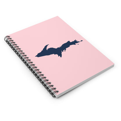 Michigan Upper Peninsula Spiral Notebook (w/ UP Outline) | Pale Pink