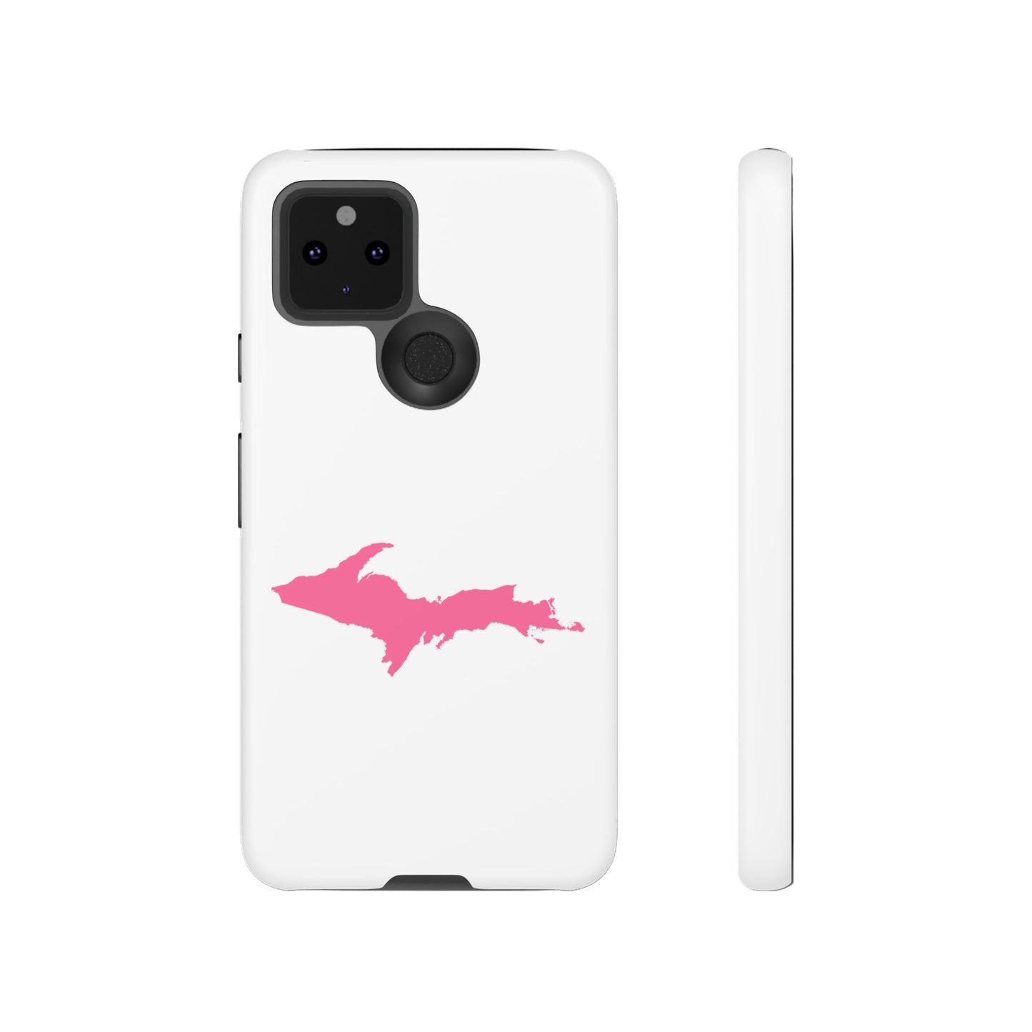 Michigan Upper Peninsula Tough Phone Case (w/ Pink UP Flag Outline) | Samsung & Pixel Android