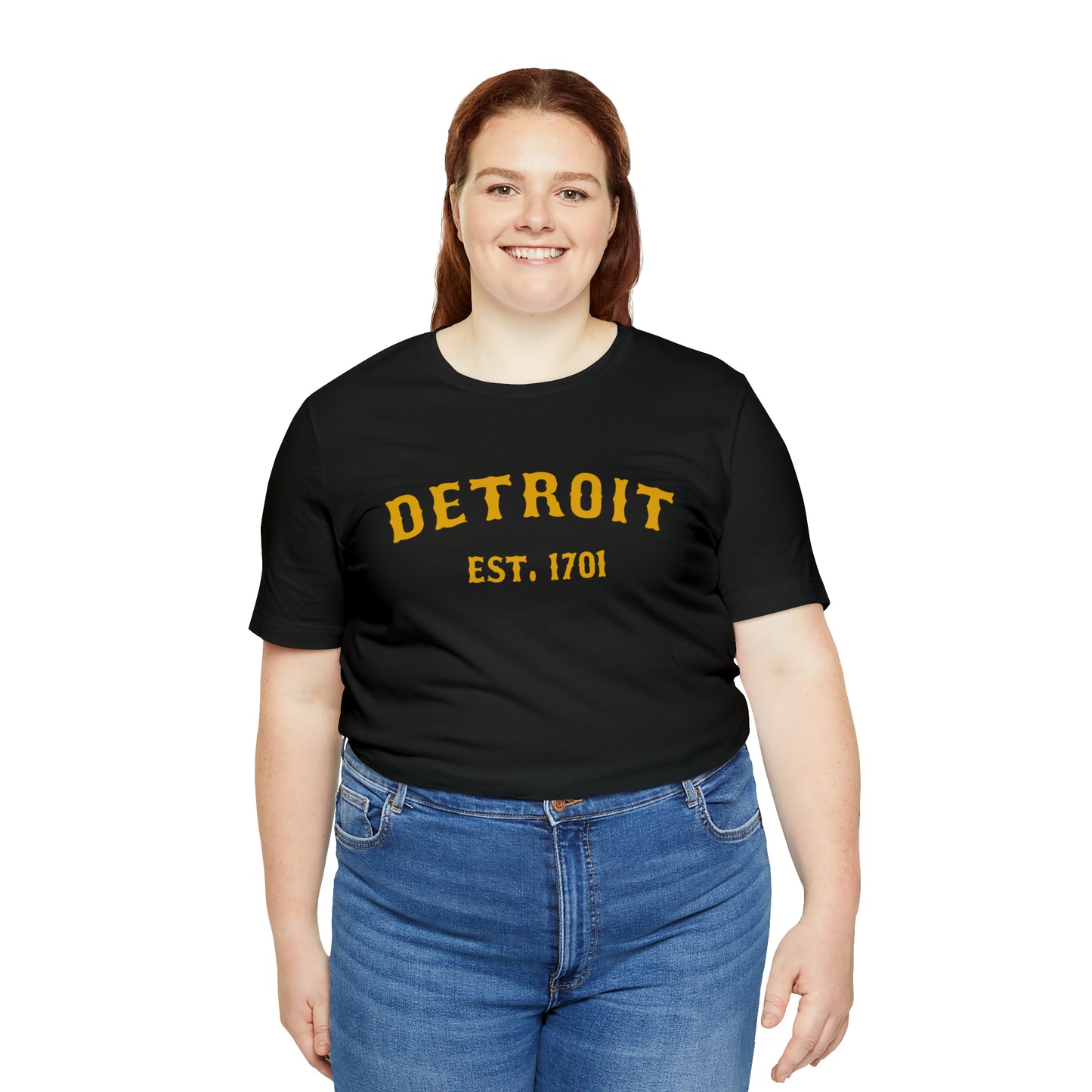 'Detroit EST. 1701' T-Shirt (Gold Ballpark Font) | Unisex Standard