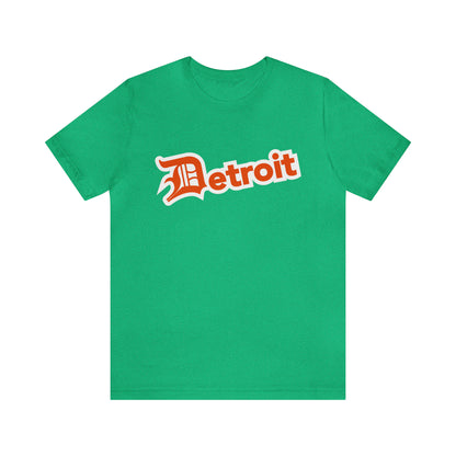 'Detroit' T-Shirt (Maple Leaf Orange w/ Old English 'D') | Unisex Standard