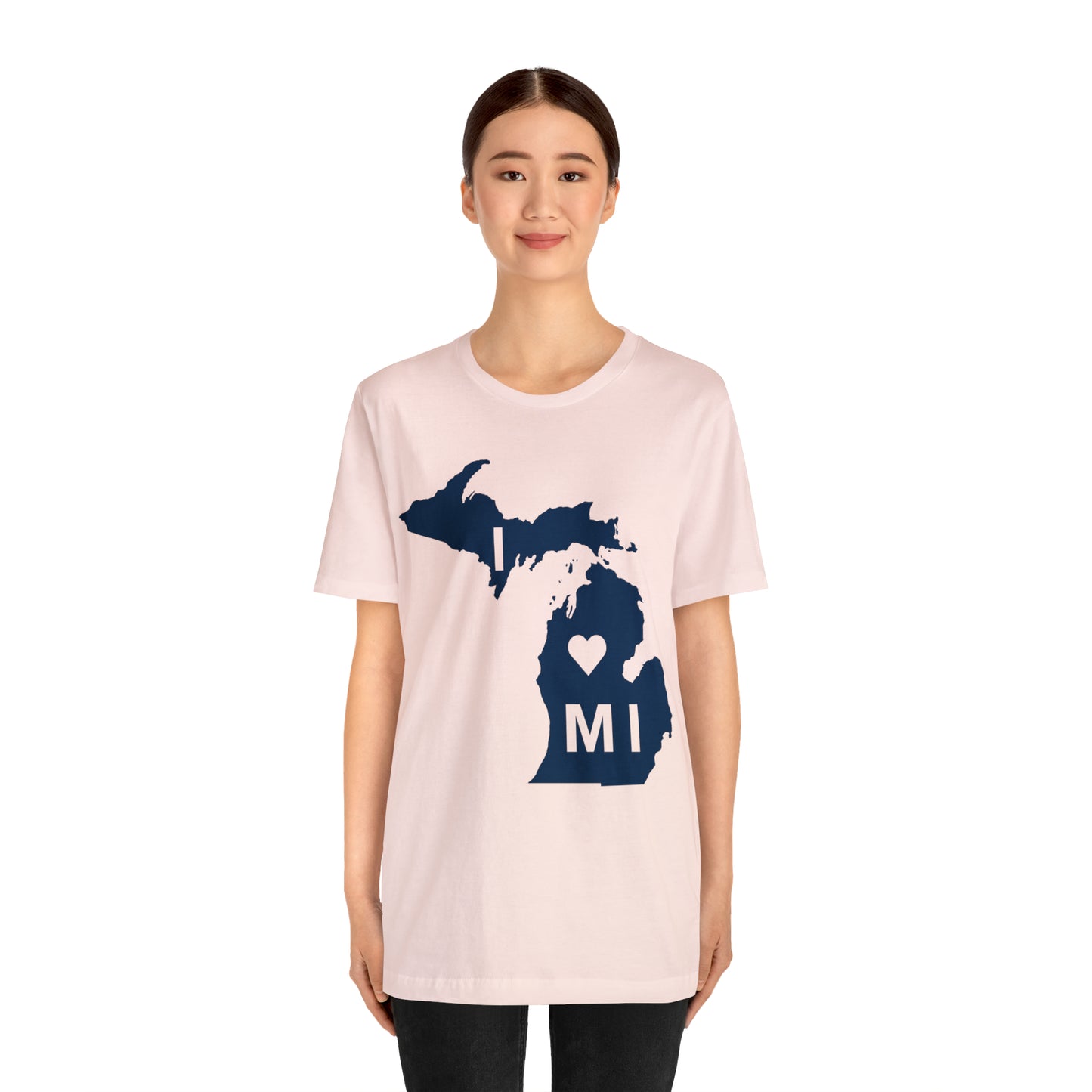 'I ❤️ MI' T-Shirt (w/ Full MI Outline) | Unisex Standard Fit