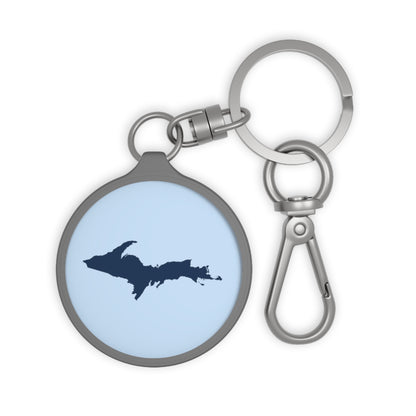 Michigan Upper Peninsula Keyring (w/ Navy UP Outline) | Light Blue