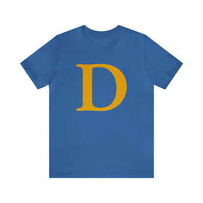 Detroit 'Old French D' T-Shirt (Gold Full Body Outline) | Unisex Standard Fit